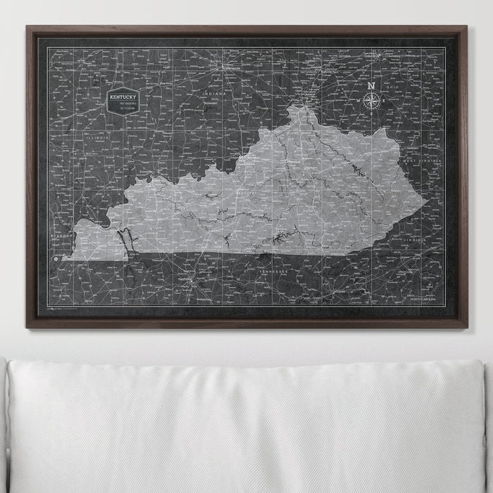 Push Pin Kentucky Map (Pin Board) - Modern Slate
