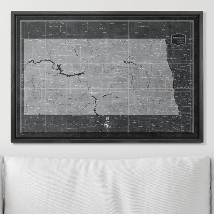 Push Pin North Dakota Map (Pin Board) - Modern Slate