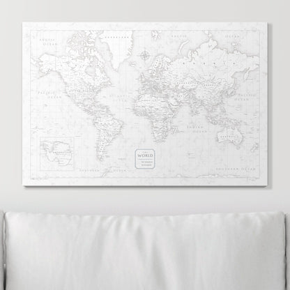 Push Pin World Map (Pin Board) - Classic Marble CM Pin Board