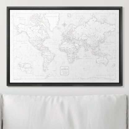 Push Pin World Map (Pin Board) - Classic Marble CM Pin Board