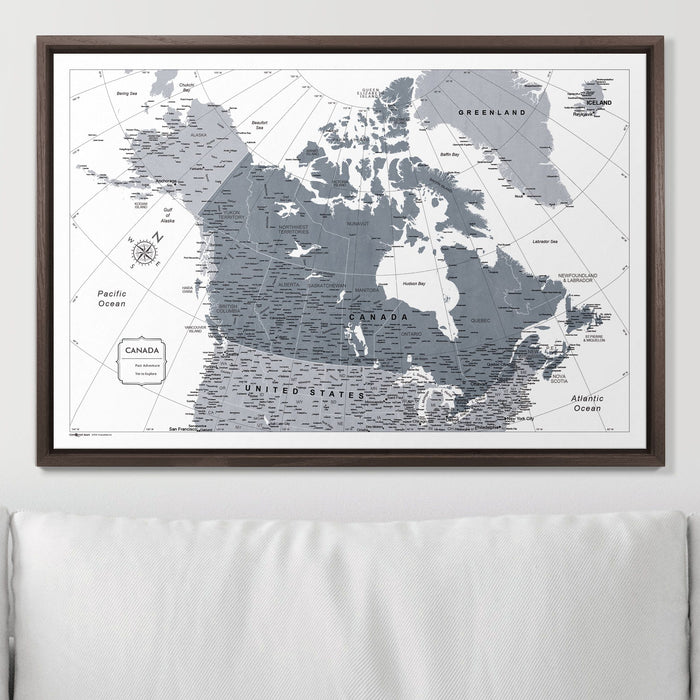 Push Pin Canada Map (Pin Board) - Dark Gray Color Splash