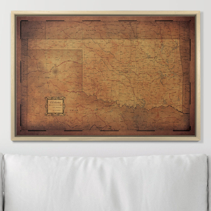 Push Pin Oklahoma Map (Pin Board) - Golden Aged CM Pin Board