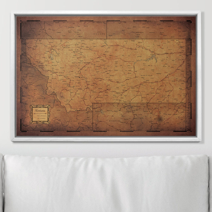 Push Pin Montana Map (Pin Board) - Golden Aged