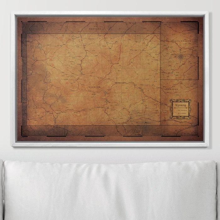 Push Pin Wyoming Map (Pin Board) - Golden Aged CM Pin Board