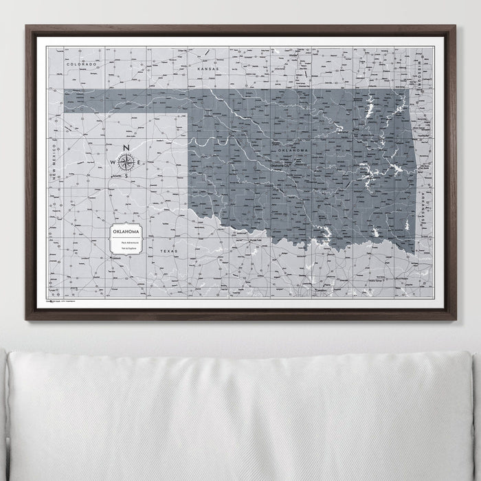 Push Pin Oklahoma Map (Pin Board) - Dark Gray Color Splash CM Pin Board