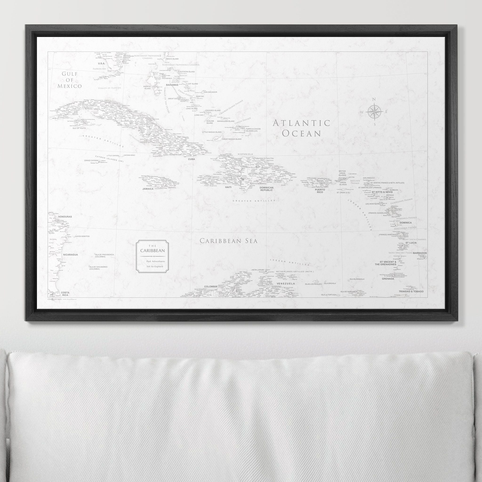 Push Pin Caribbean Map (Pin Board) - Classic Marble CM Pin Board