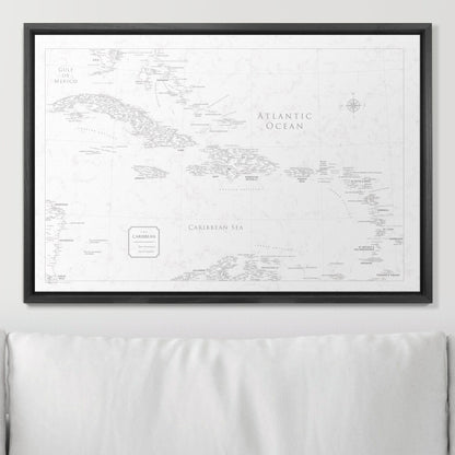 Push Pin Caribbean Map (Pin Board) - Classic Marble CM Pin Board