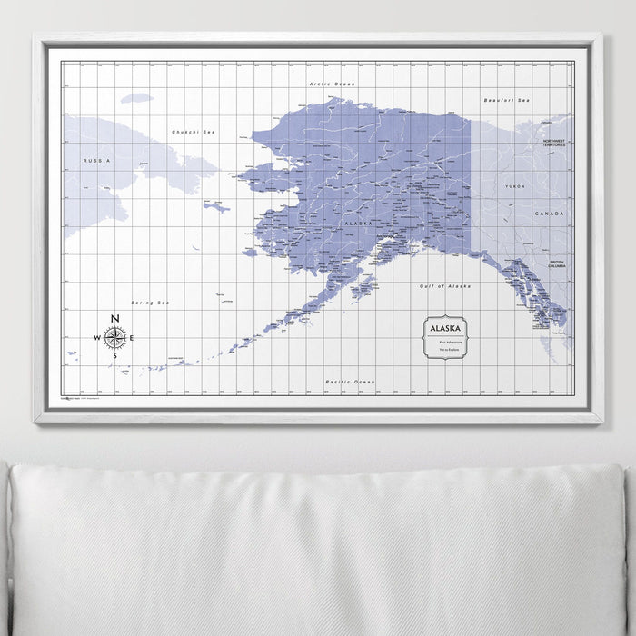 Push Pin Alaska Map (Pin Board) - Purple Color Splash CM Pin Board