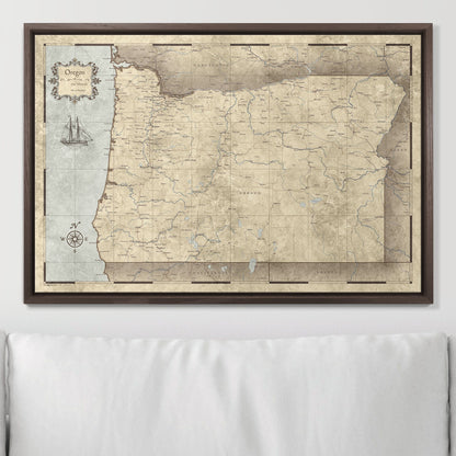 Push Pin Oregon Map (Pin Board) - Rustic Vintage CM Pin Board