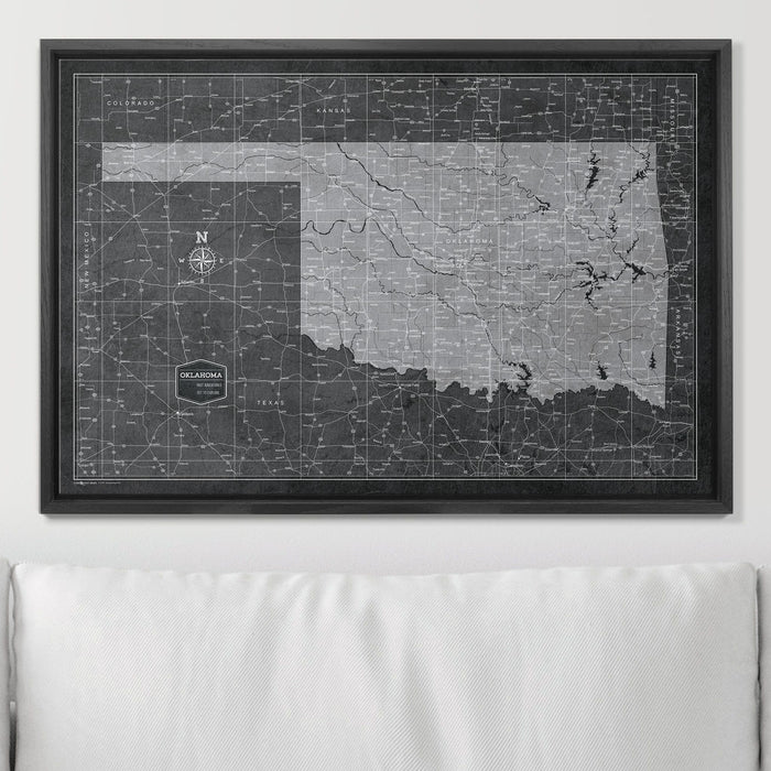 Push Pin Oklahoma Map (Pin Board) - Modern Slate