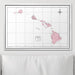 Push Pin Hawaii Map (Pin Board) - Pink Color Splash CM Pin Board
