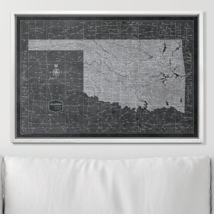 Push Pin Oklahoma Map (Pin Board) - Modern Slate