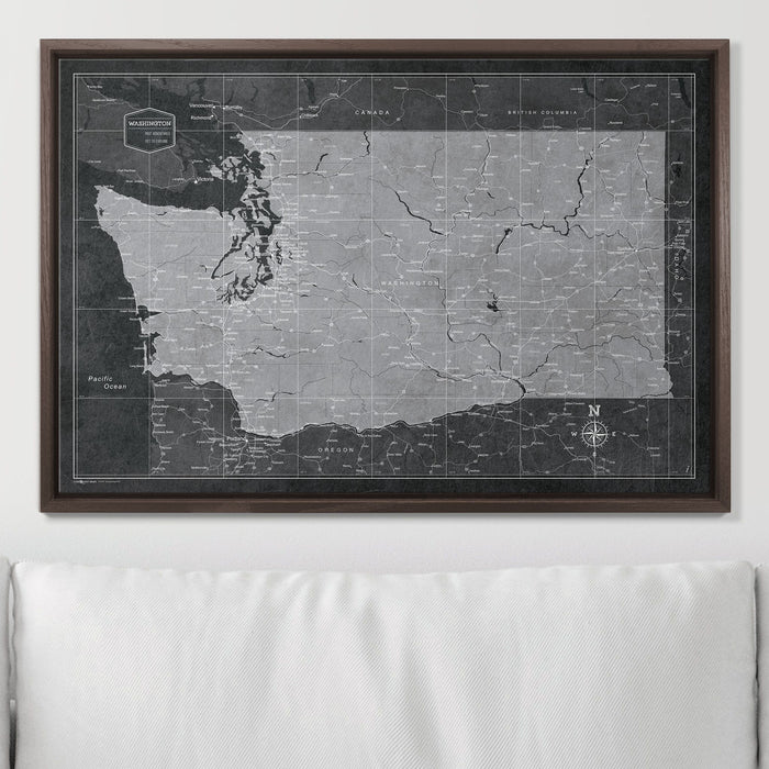 Push Pin Washington Map (Pin Board) - Modern Slate