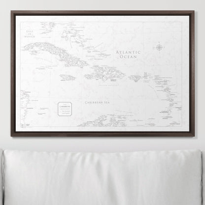 Push Pin Caribbean Map (Pin Board) - Classic Marble CM Pin Board