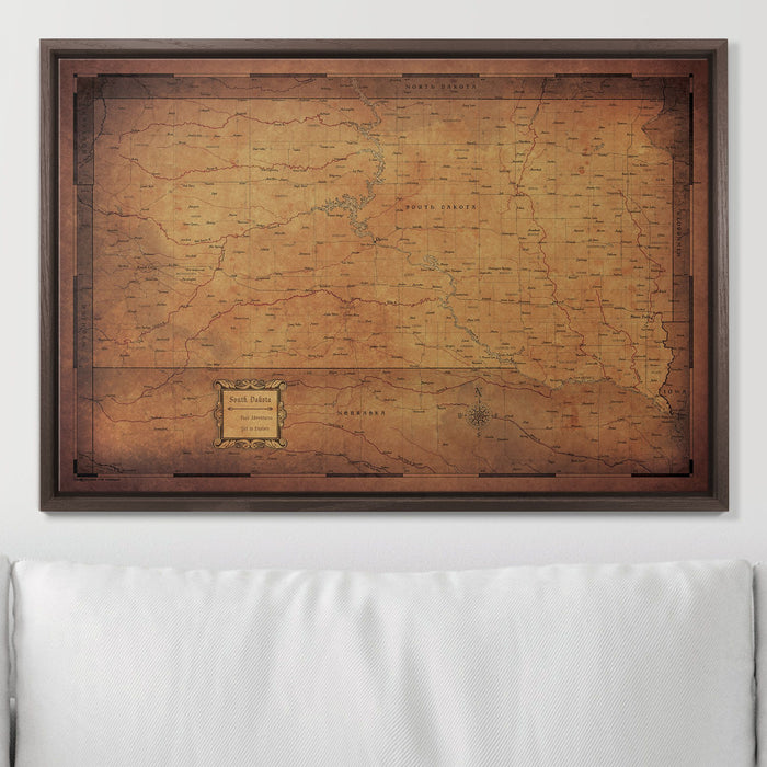 Push Pin South Dakota Map (Pin Board) - Golden Aged CM Pin Board