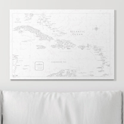 Push Pin Caribbean Map (Pin Board) - Classic Marble CM Pin Board