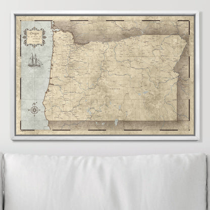 Push Pin Oregon Map (Pin Board) - Rustic Vintage CM Pin Board