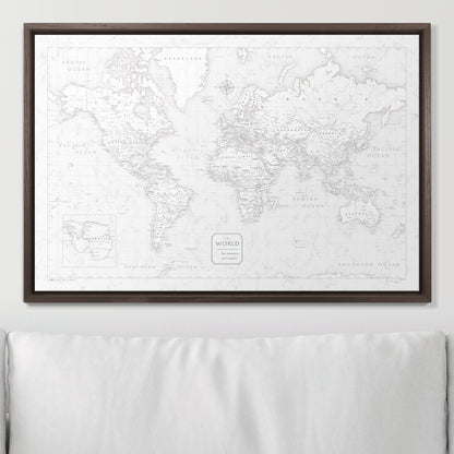 Push Pin World Map (Pin Board) - Classic Marble CM Pin Board