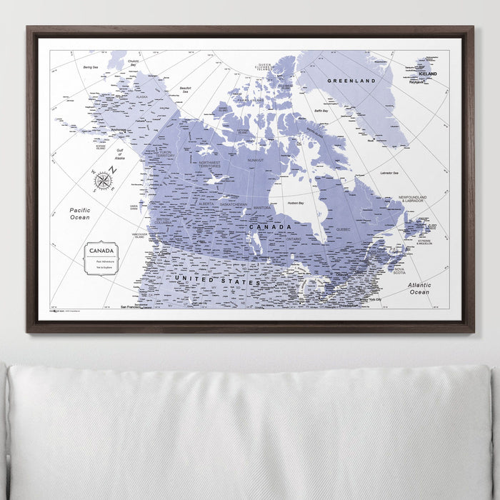 Push Pin Canada Map (Pin Board) - Purple Color Splash