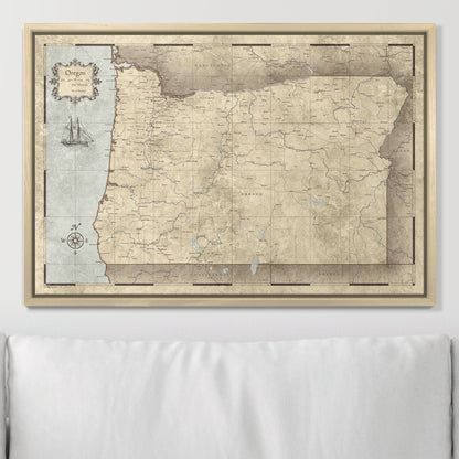 Push Pin Oregon Map (Pin Board) - Rustic Vintage CM Pin Board