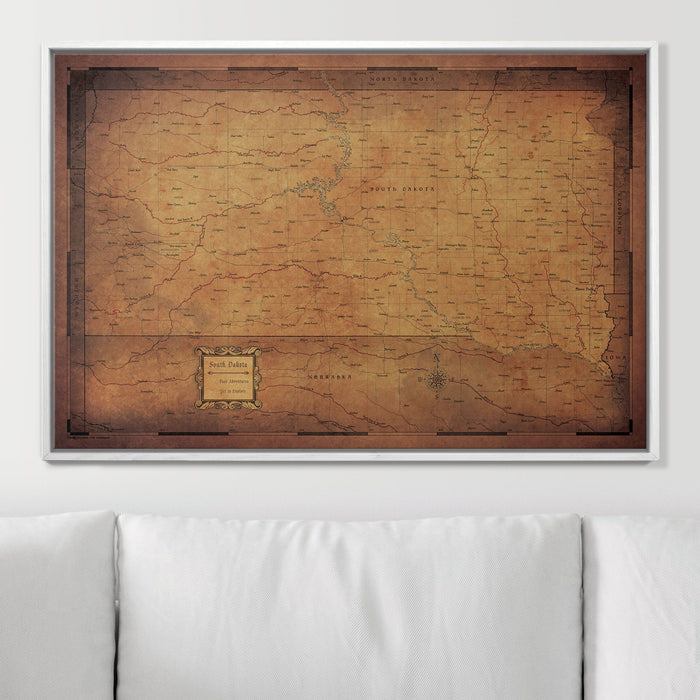 Push Pin South Dakota Map (Pin Board) - Golden Aged CM Pin Board