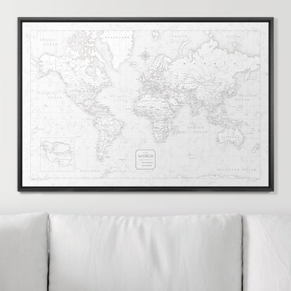 Push Pin World Map (Pin Board) - Classic Marble CM Pin Board