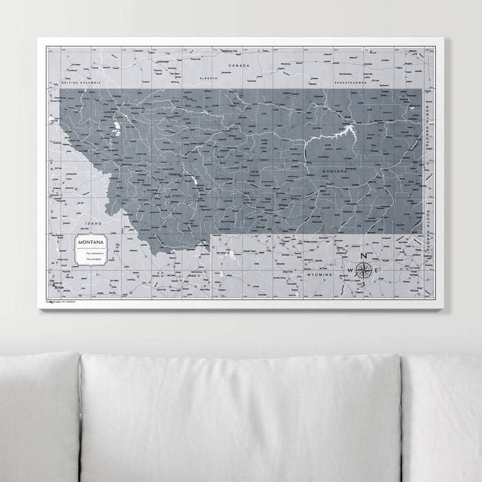 Push Pin Montana Map (Pin Board) - Dark Gray Color Splash CM Pin Board