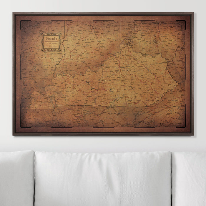 Push Pin Kentucky Map (Pin Board) - Golden Aged CM Pin Board