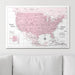Push Pin USA Map (Pin Board) - Pink Color Splash CM Pin Board