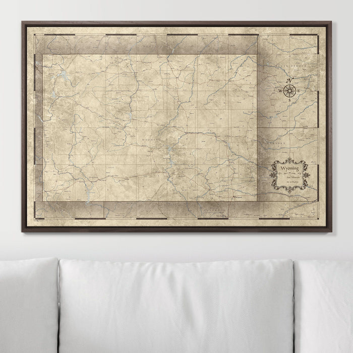 Push Pin Wyoming Map (Pin Board) - Rustic Vintage CM Pin Board