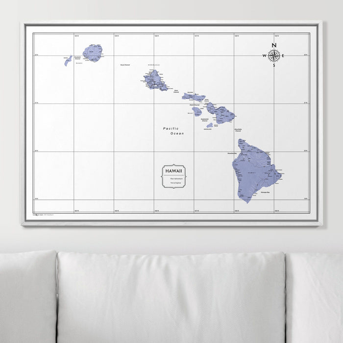 Push Pin Hawaii Map (Pin Board) - Purple Color Splash