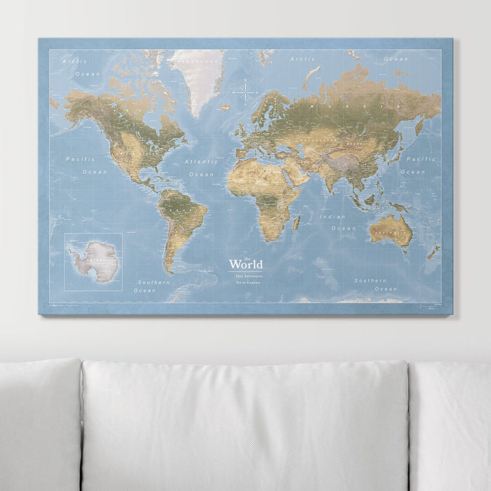 Push Pin World Map (Pin Board) - Natural Earth