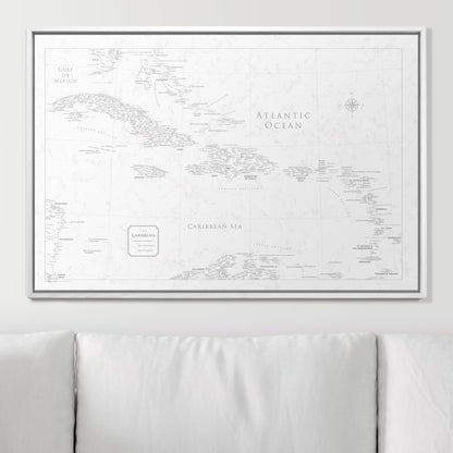 Push Pin Caribbean Map (Pin Board) - Classic Marble CM Pin Board