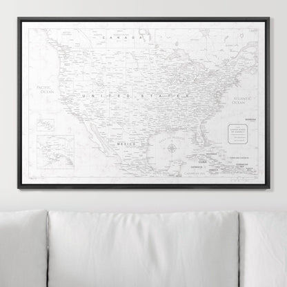 Push Pin USA Map (Pin Board) - Classic Marble CM Pin Board