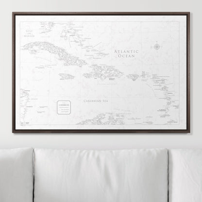 Push Pin Caribbean Map (Pin Board) - Classic Marble CM Pin Board