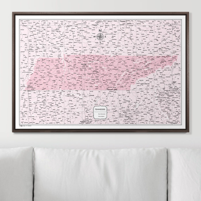 Push Pin Tennessee Map (Pin Board) - Pink Color Splash CM Pin Board