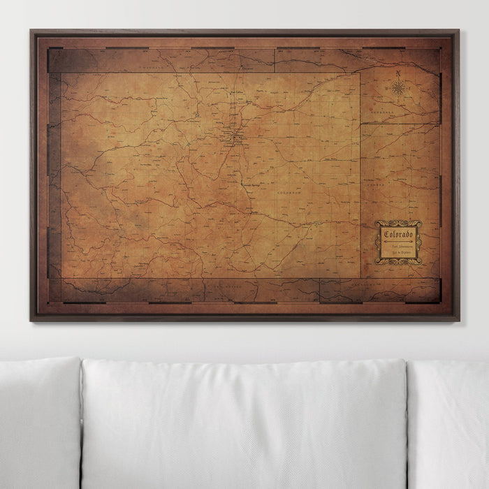 Push Pin Colorado Map (Pin Board) - Golden Aged