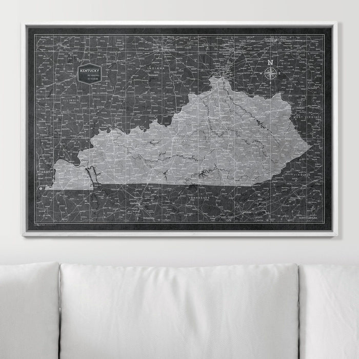 Push Pin Kentucky Map (Pin Board) - Modern Slate