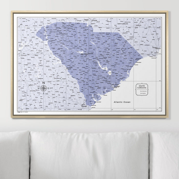 Push Pin South Carolina Map (Pin Board) - Purple Color Splash CM Pin Board