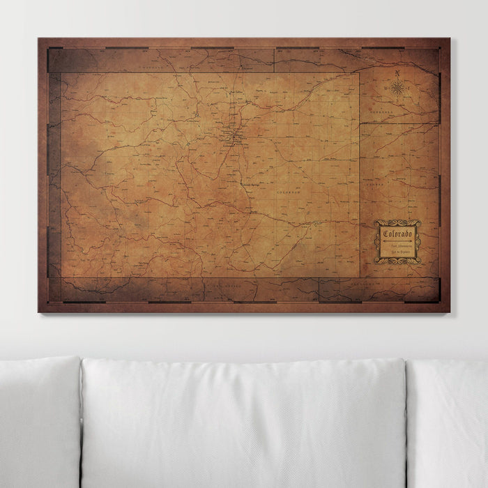 Push Pin Colorado Map (Pin Board) - Golden Aged