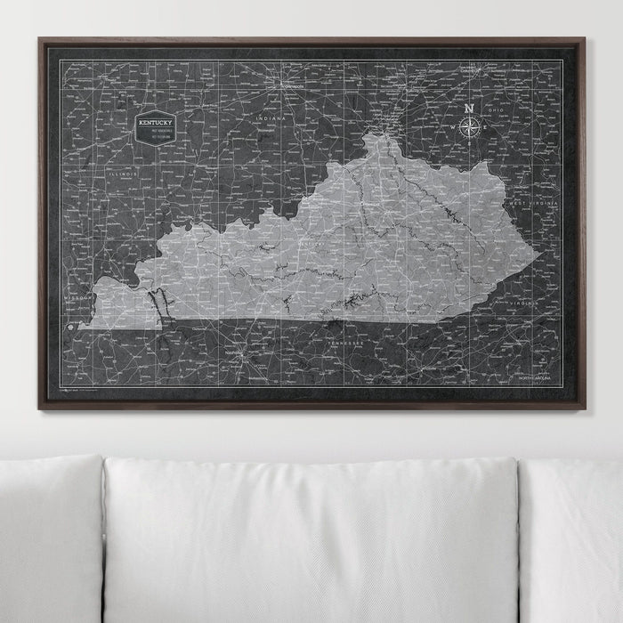Push Pin Kentucky Map (Pin Board) - Modern Slate CM Pin Board