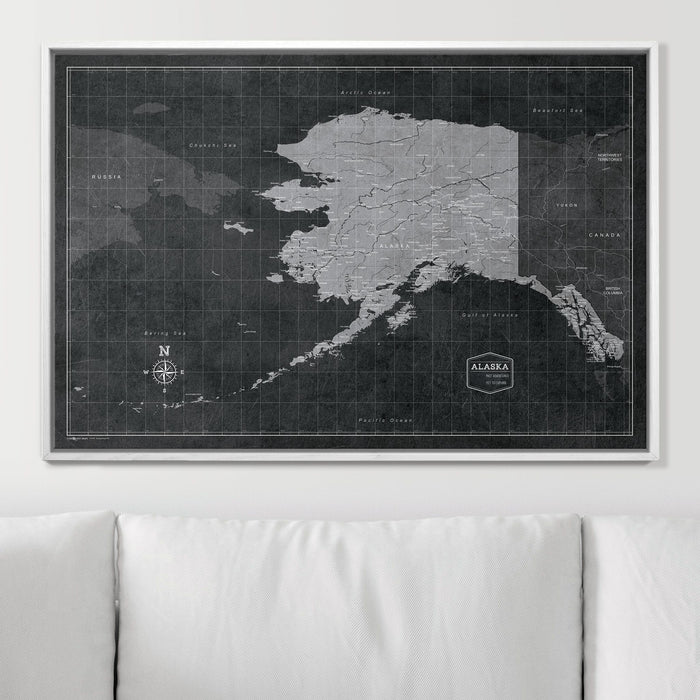 Push Pin Alaska Map (Pin Board) - Modern Slate
