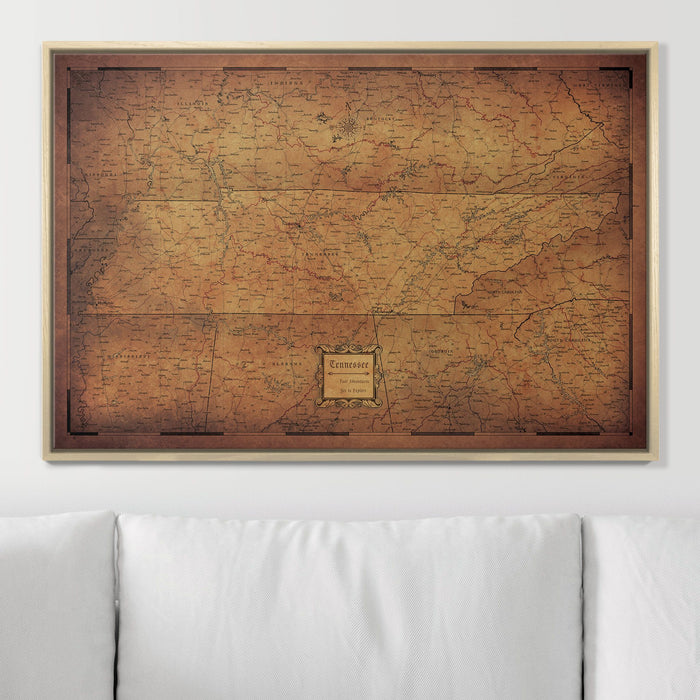Push Pin Tennessee Map (Pin Board) - Golden Aged CM Pin Board