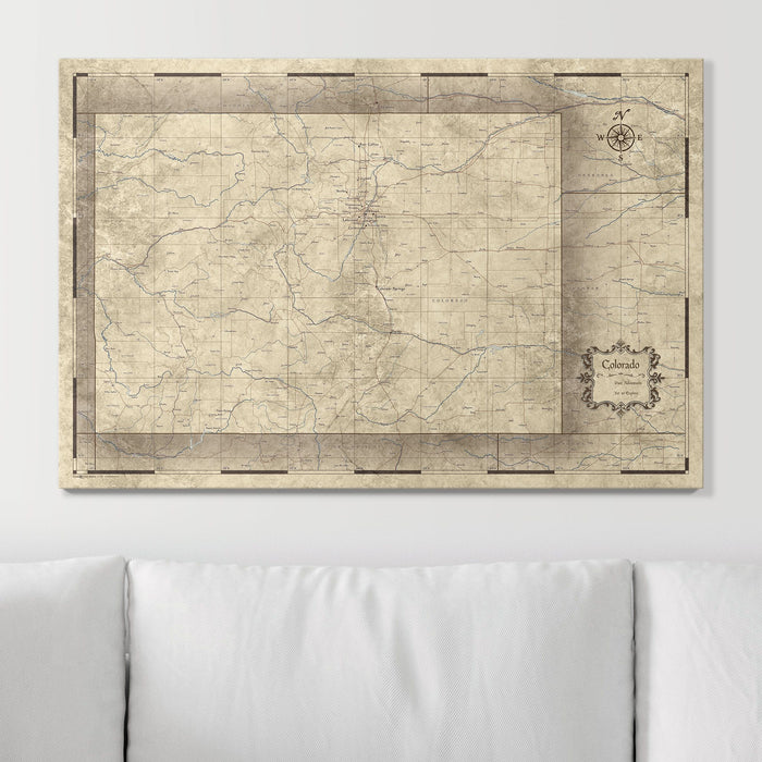 Push Pin Colorado Map (Pin Board) - Rustic Vintage