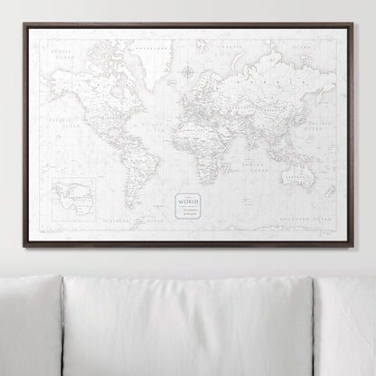 Push Pin World Map (Pin Board) - Classic Marble CM Pin Board