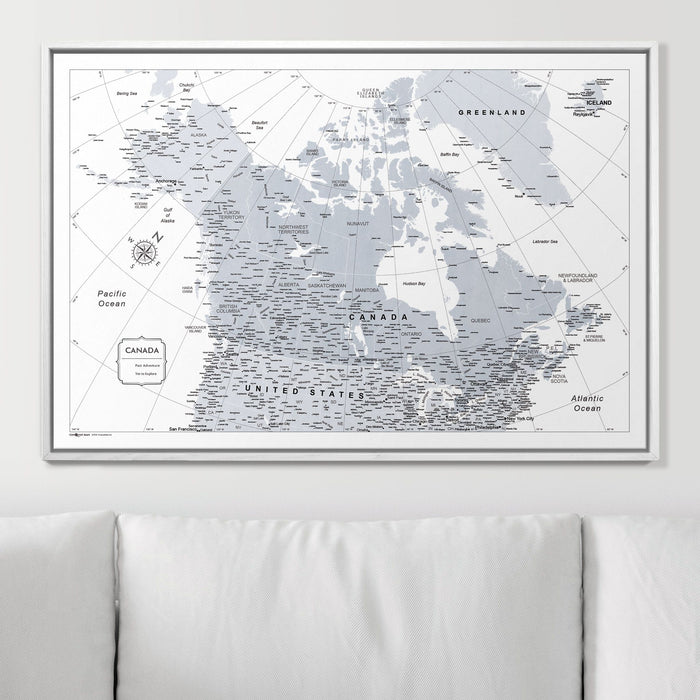 Push Pin Canada Map (Pin Board) - Light Gray Color Splash CM Pin Board