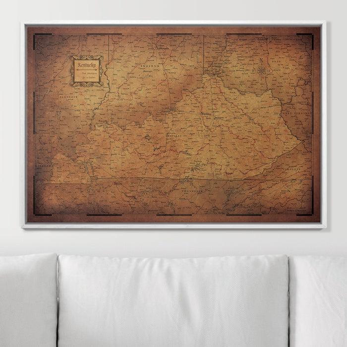 Push Pin Kentucky Map (Pin Board) - Golden Aged CM Pin Board