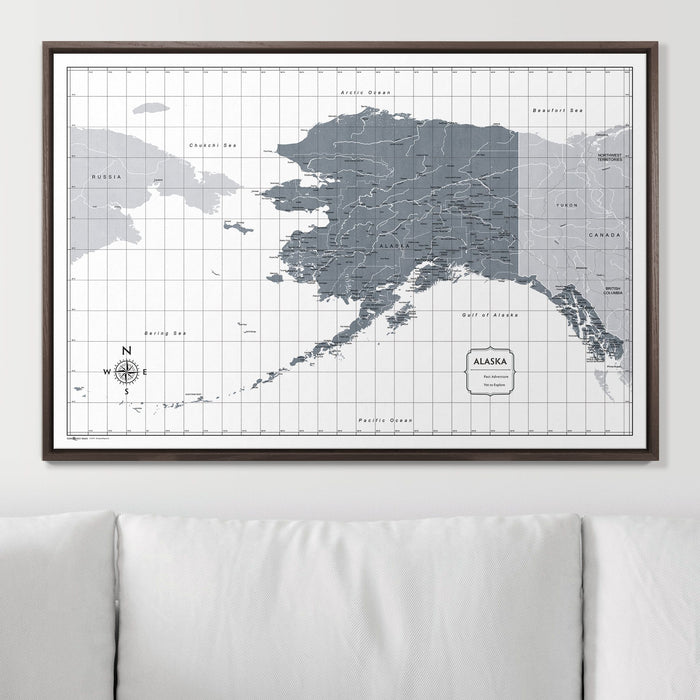 Push Pin Alaska Map (Pin Board) - Dark Gray Color Splash CM Pin Board