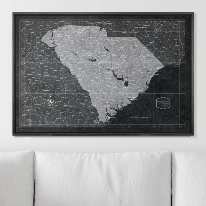 Push Pin South Carolina Map (Pin Board) - Modern Slate CM Pin Board