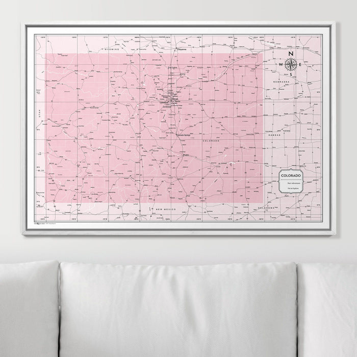 Push Pin Colorado Map (Pin Board) - Pink Color Splash CM Pin Board